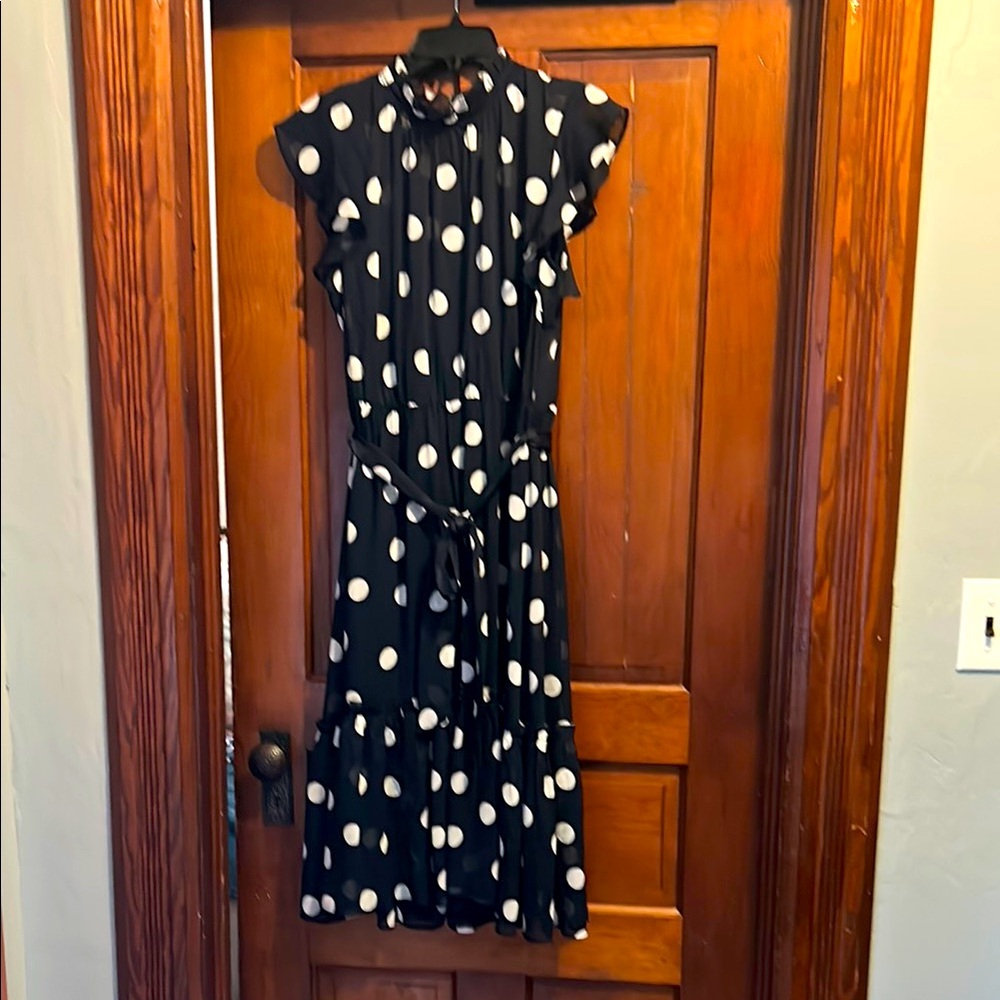 Polka Dot Navy and White Dress